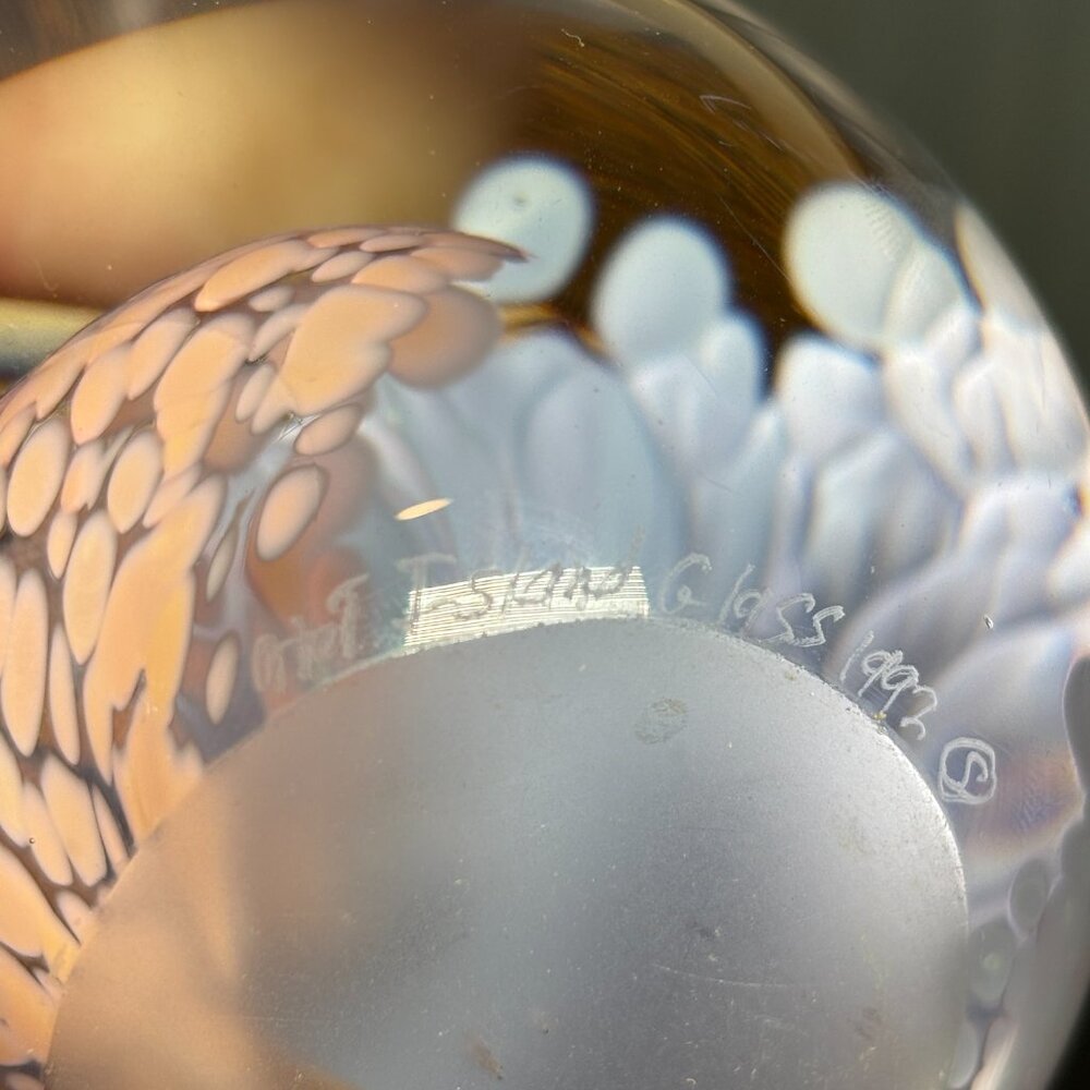 Vintage Hot Island Glass Art Paperweight Early Maui Studio Signed Hawaiian Glass - Picture 5 of 16